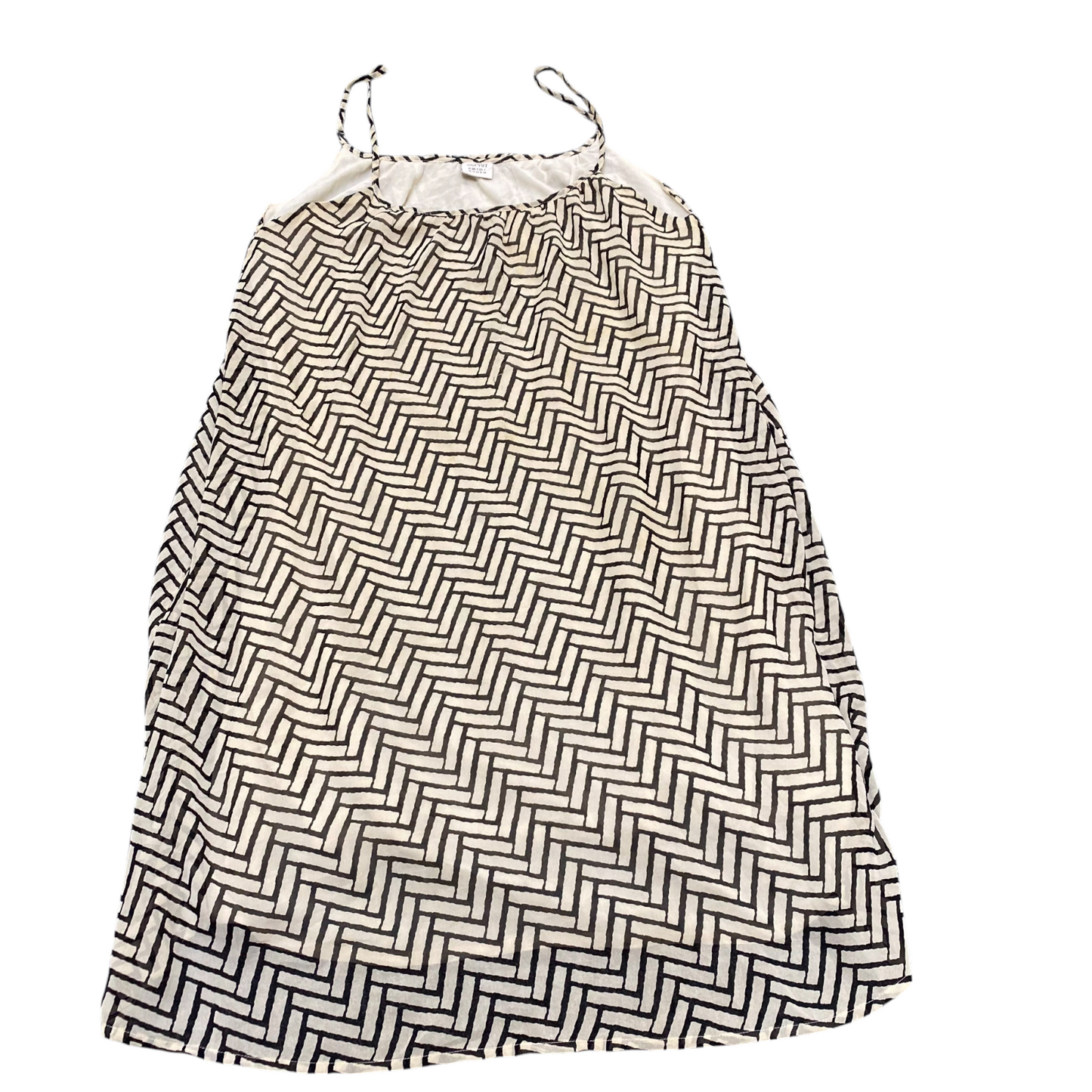Esprit Shift Dress Womens XXL Yellow Black Chevron Square Neck Spaghetti Straps