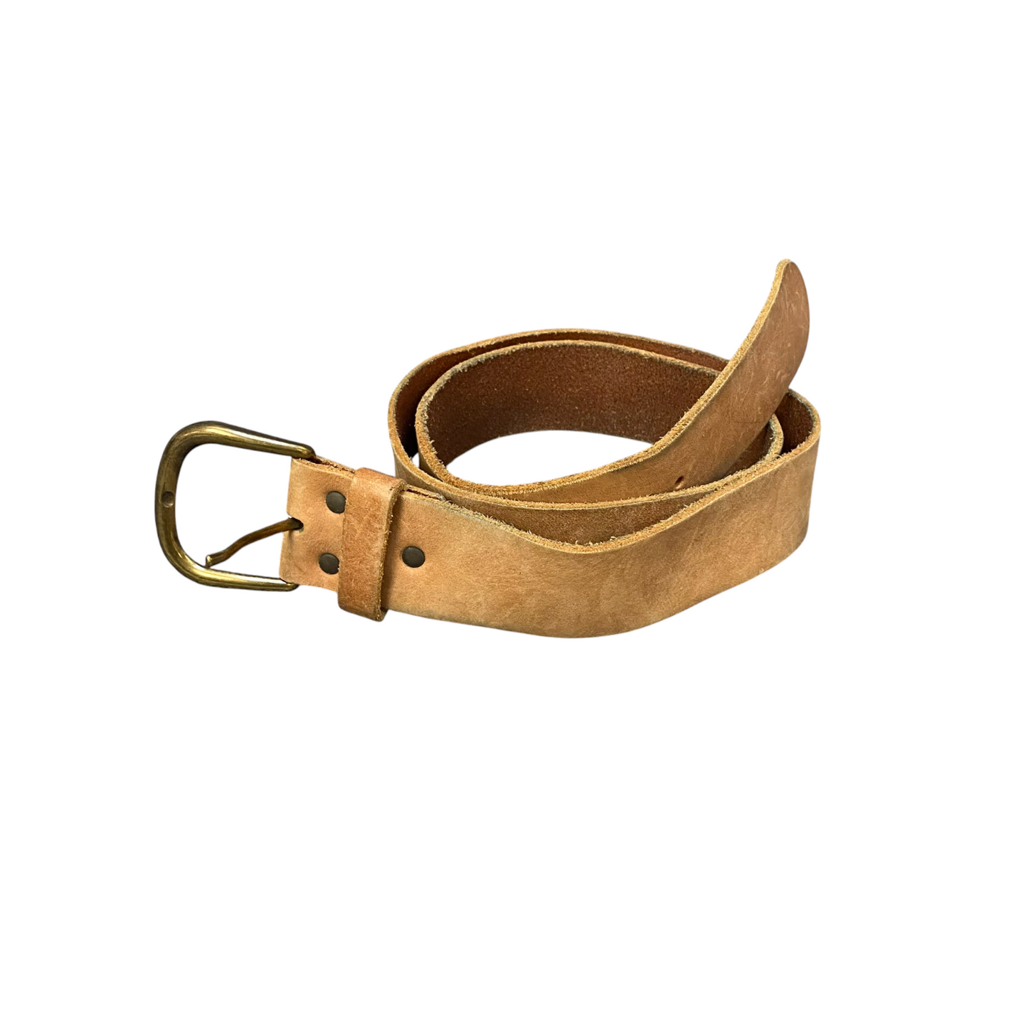 Mens Dress Belt Brown Leather Fashionable Adjustable Pin Buckle Size 38 in