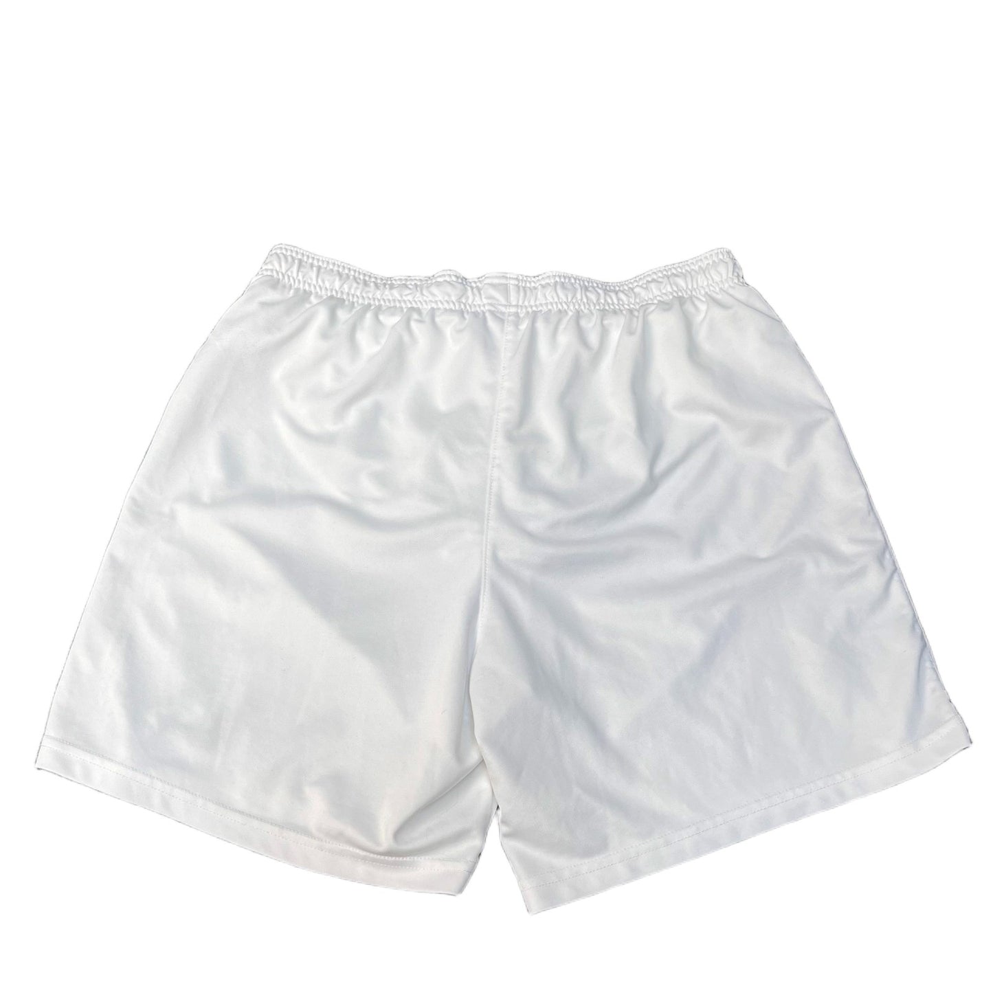 Nike Dri-Fit Soccer Shorts Men M 30" Waist White Swoosh Logo Athletic Drawstring