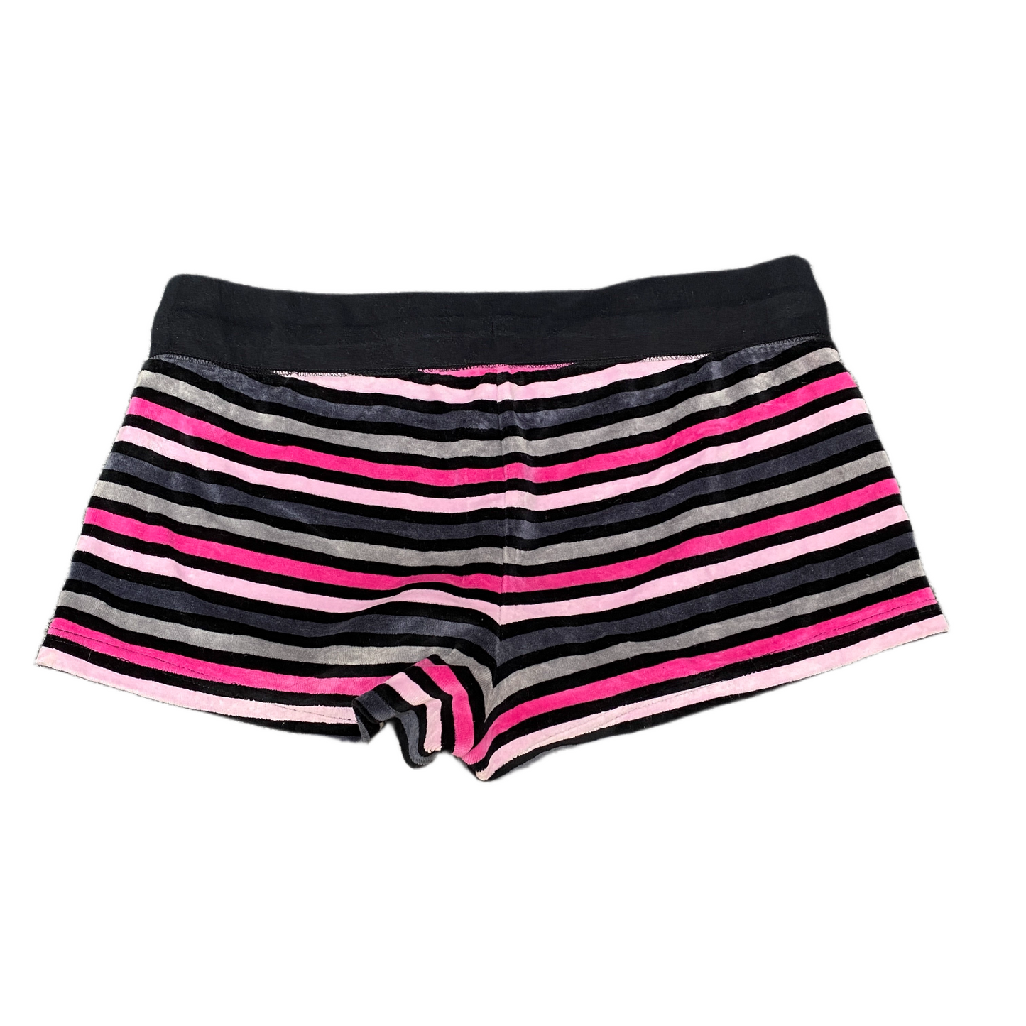 Undiz Velour Lounge Shorts Womens L 32" Waist Multi Striped Stretch Drawstring