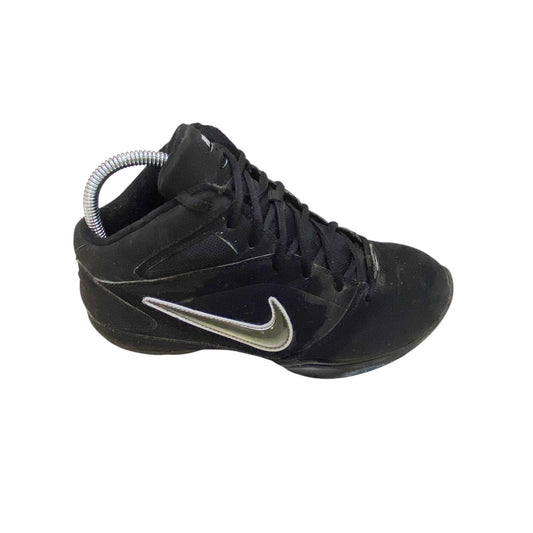 Nike Athletic Shoes Juniors UK 4.5 Black Suede Basketball Swoosh Mid Top Lace Up