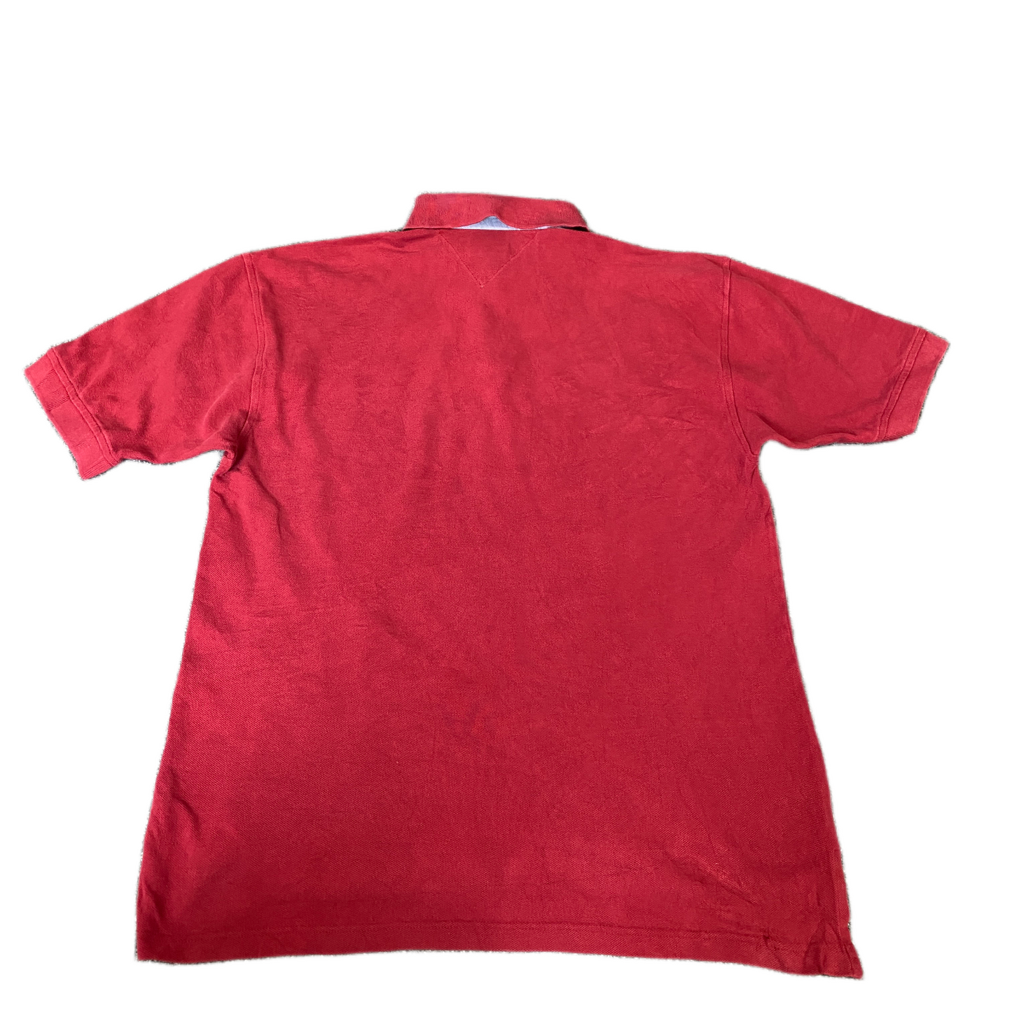 Tommy Hilfiger Polo Shirt Mens Medium Red Golf Performance High Low Slit Popover