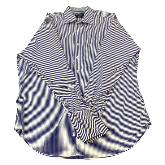 Polo Ralph Lauren Formal Shirt Mens XL Blue White Striped Regent Classic Fit
