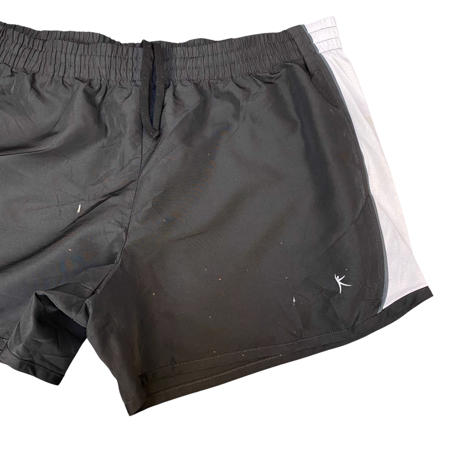 Running Sprinter Shorts Womens Large Black Side Mesh Athletic Fit Dolphin Hem