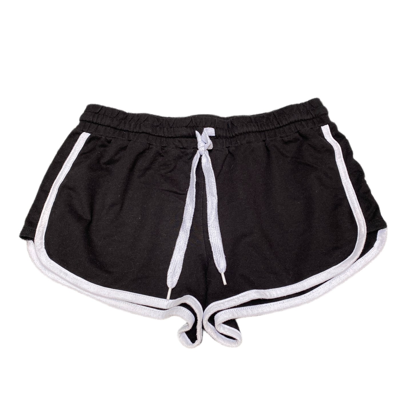 Running Sprinter Shorts Women M 28" Waist Black Athletic Gym Workout Dolphin Hem