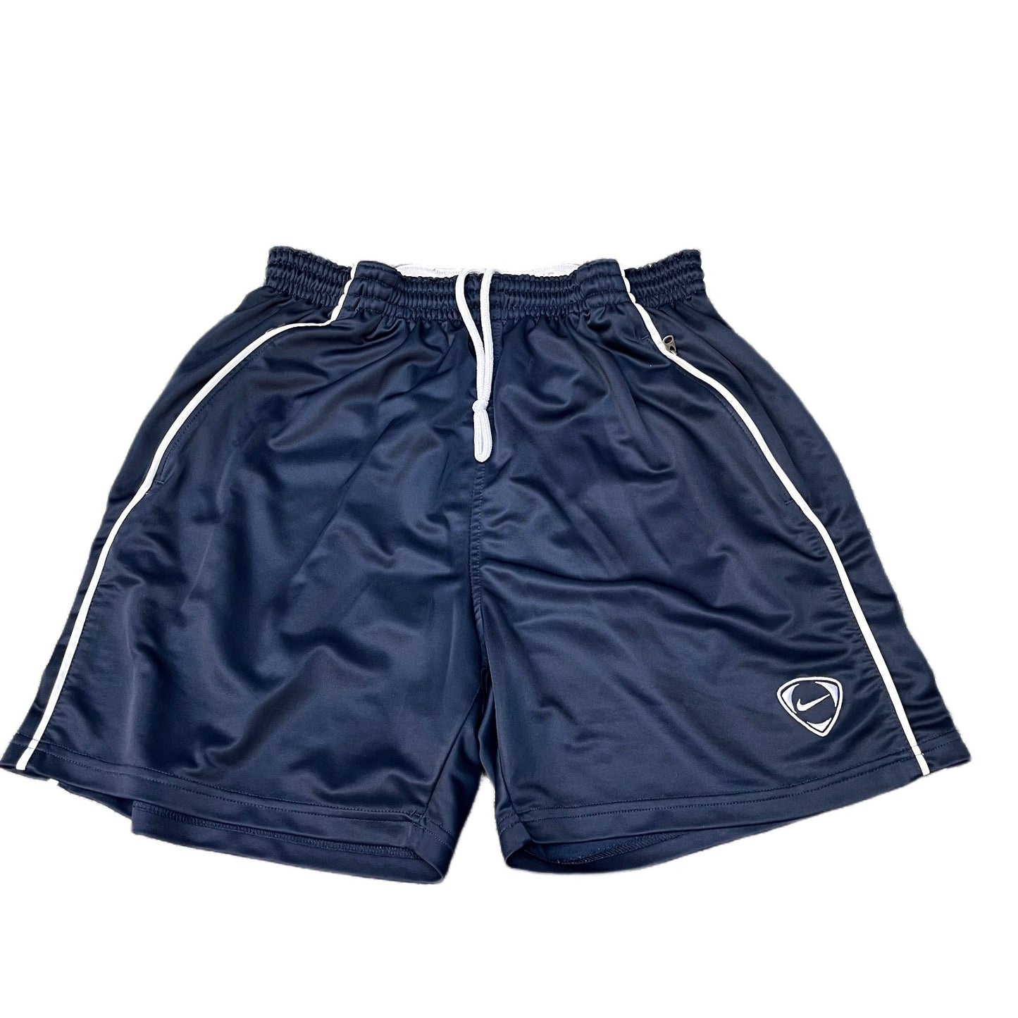 Vtg Nike Athletic Shorts Men XS 28" Waist Navy White Piping Gym Training Workout