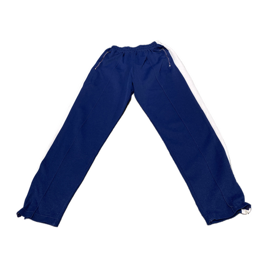 Joggers Fits as Womens 20" Waist Blue White Stretch Ankle Zip High Waist Trouser