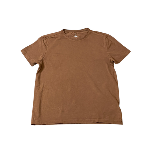 H&M Shirt Mens Medium Brown Short Sleeve Relaxed Slim Fit Crew Neck Casual Tee