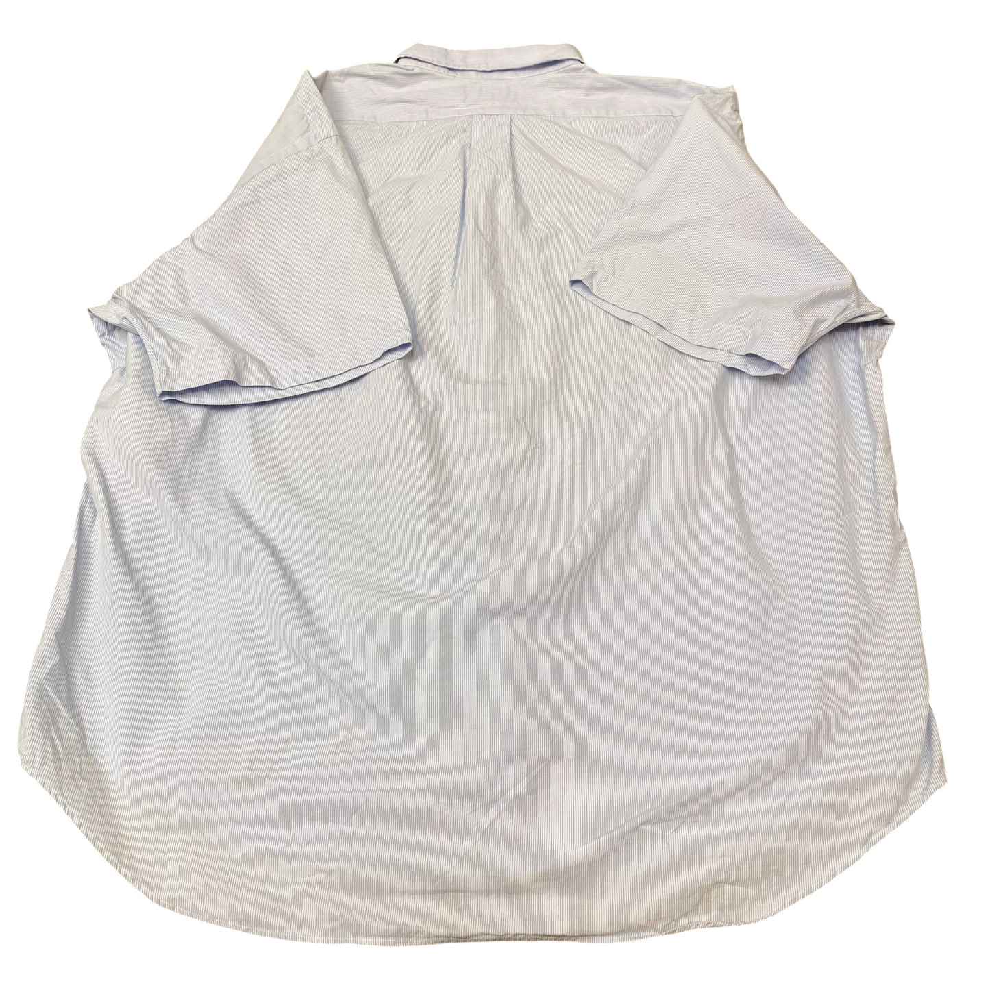 Ralph Lauren Shirt Mens XXL Blue Striped Blake Short Sleeve Pony Button Down