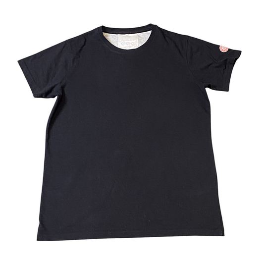 Mens Shirt Medium Black Solid Short Sleeve Crew Neck Breathable Tee Pullover