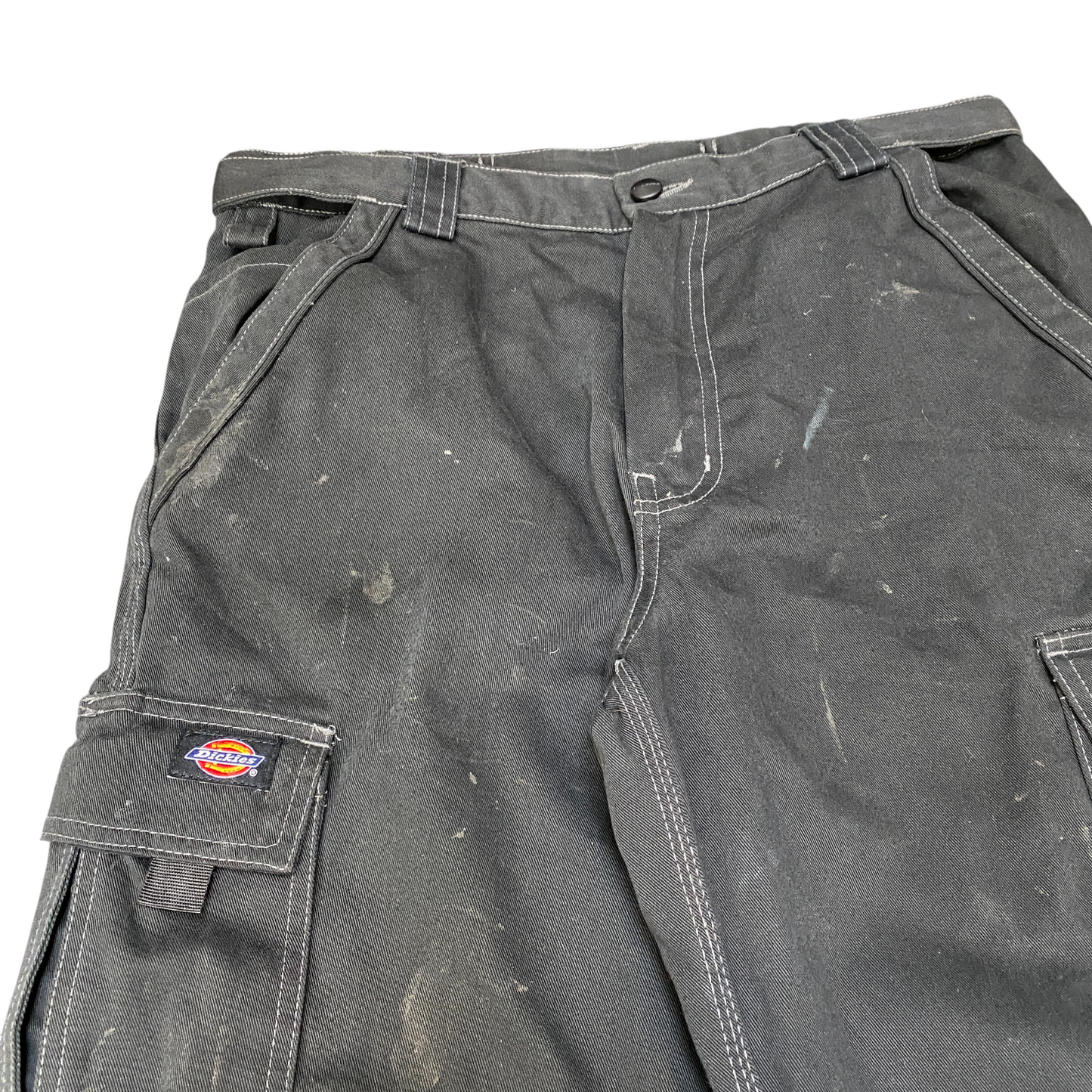 Dickies Industrial Cargo Trousers Men 34" Waist Black Double Knee Comfort