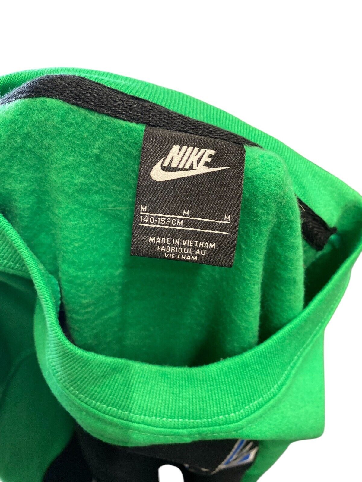 Nike Reworked Sweatshirt Mens Medium Green Black Spellout Logo Crew Neck Vtg Y2K