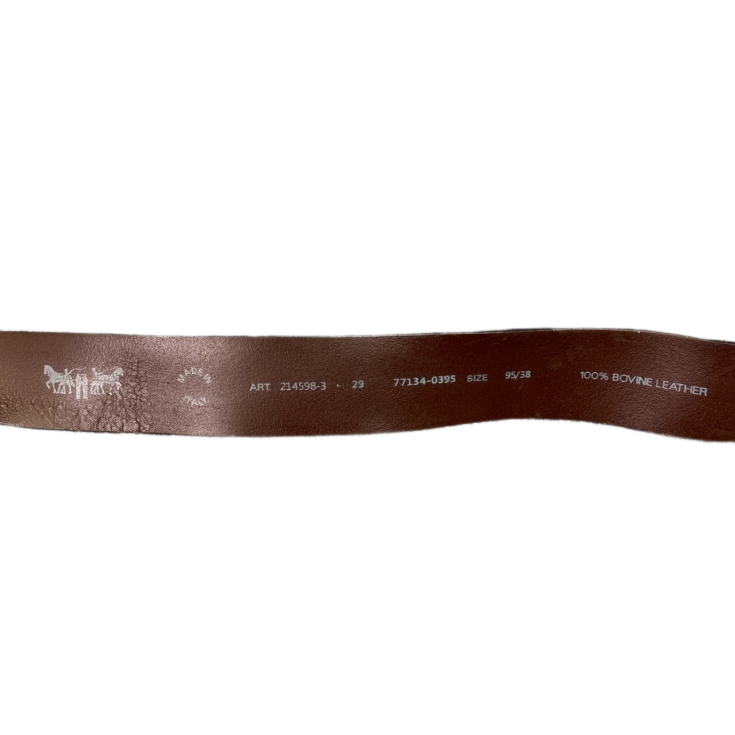 LevI's Drass Belt Mens Black Bovine Leather Adjustable Silver Buckle 43 inches