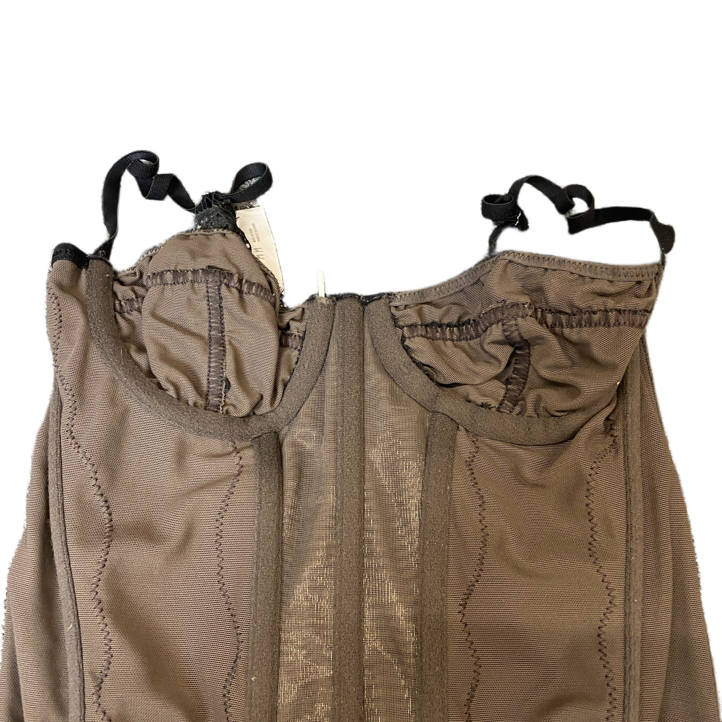 Out From Under Love Corset Top Womens M Brown Underwire Cups Adjustable Straps