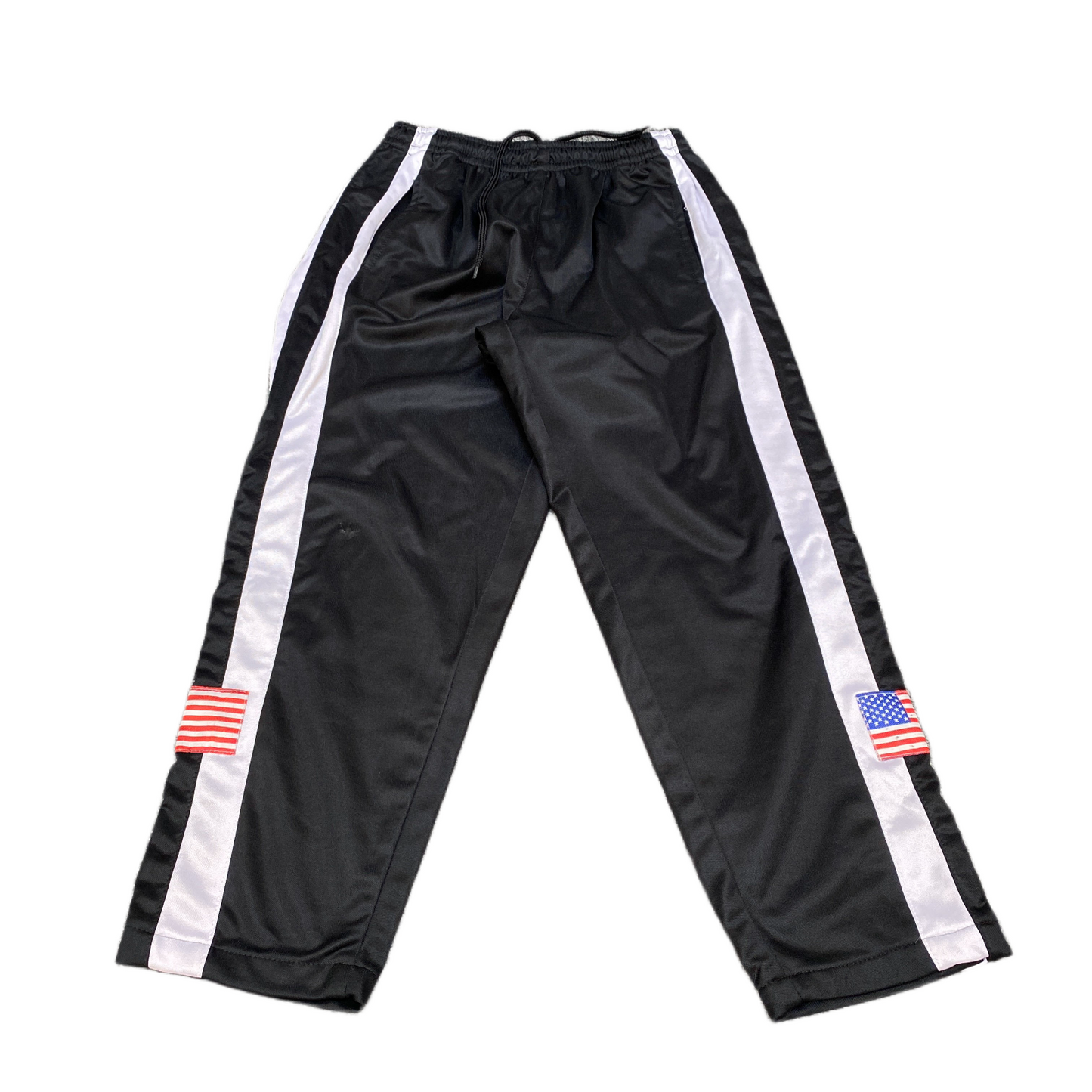 Cosmos Joggers Fits as Womens 26" Waist Black Patch Logo Side Snap Trousers