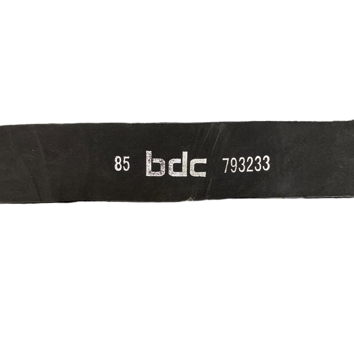 BDC Waist Belt Mens Black Leather Adjustable Rectangular Buckle 36.5 Inches