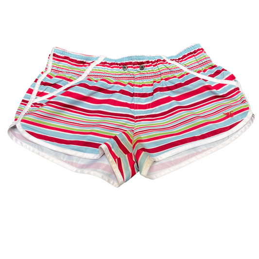 Running Sprinter Shorts Womens 29W Multicoloured Striped Elastic Waist