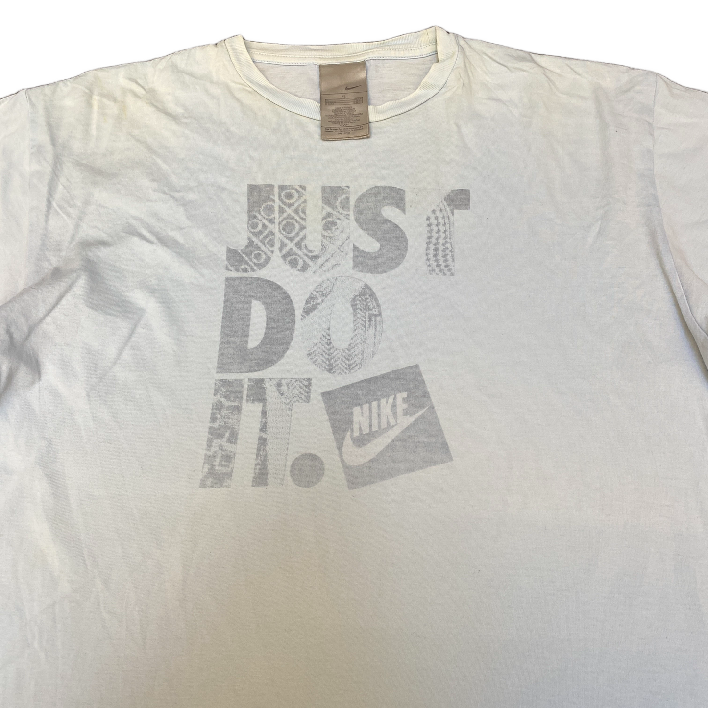 Nike Just Do It T-Shirt Womens XL White Graphic Print Sportswear Short Sleeve