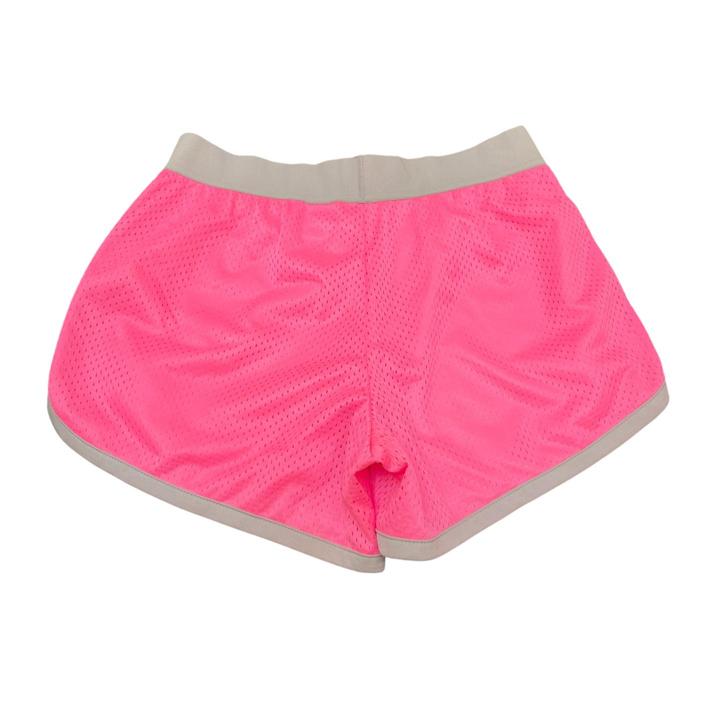Running Sprinter Shorts Womens S Pink Beige Allover Mesh Athletic Elastic Waist