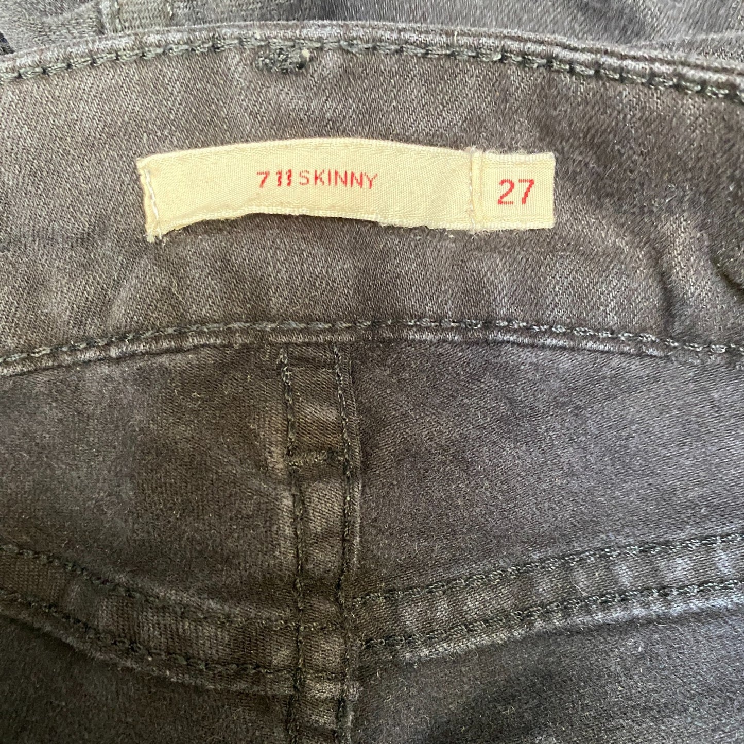 Levi's 711 Skinny Jeans Women 27" Waist Black Denim Premium Stretch High Waisted