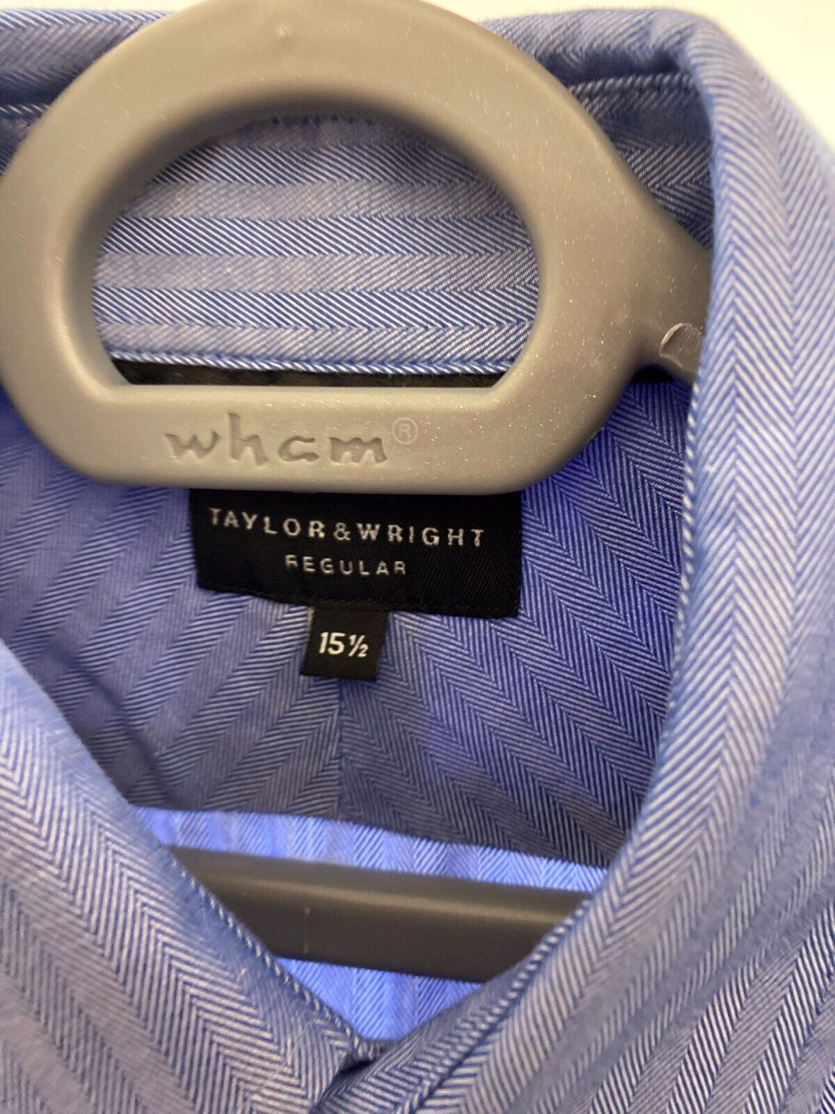 Taylor & Wright Dress Shirt Mens Medium Blue Patterned Regular Fit Button Down