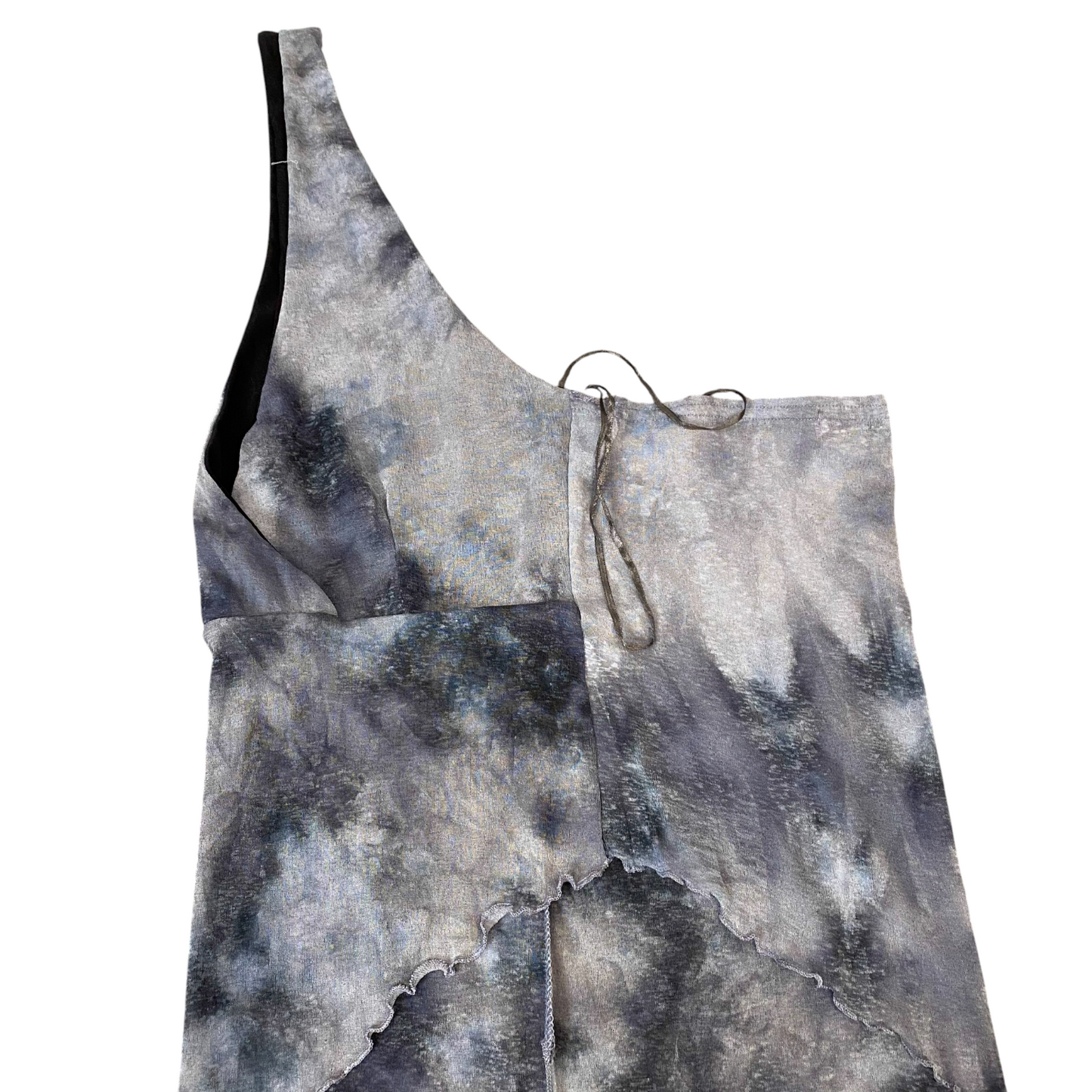 Take One Swimsuit Womens S Grey Tie Dye One Shoulder Lined Sleeveless Comfort