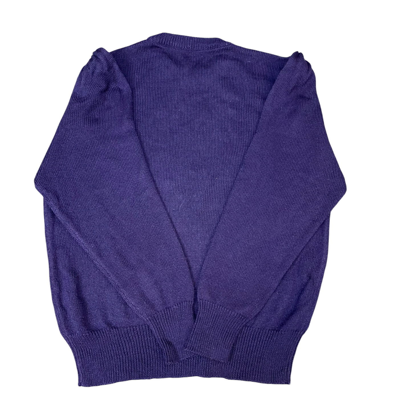 Jumper Womens Large Blue Knitted Floral Sequins Long Sleeve Crew Neck Pullover