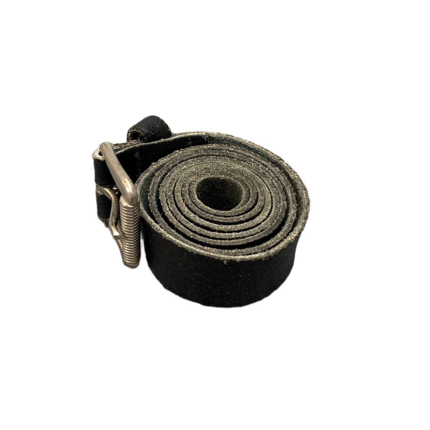 Esprit Waist Belt Mens Black Leather Adjustable Silver Pin Buckle 35.5 inches