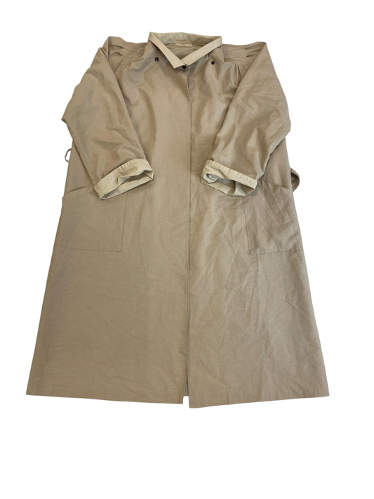Trench Coat Womens XL Grey Pockets Long Sleeve Button Front Causal Outdoor