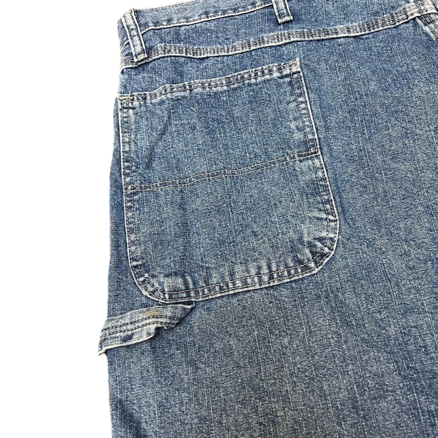 Wrangler Carpenter Shorts Fits as Mens XL 42" Waist Blue Denim Utility Outdoor