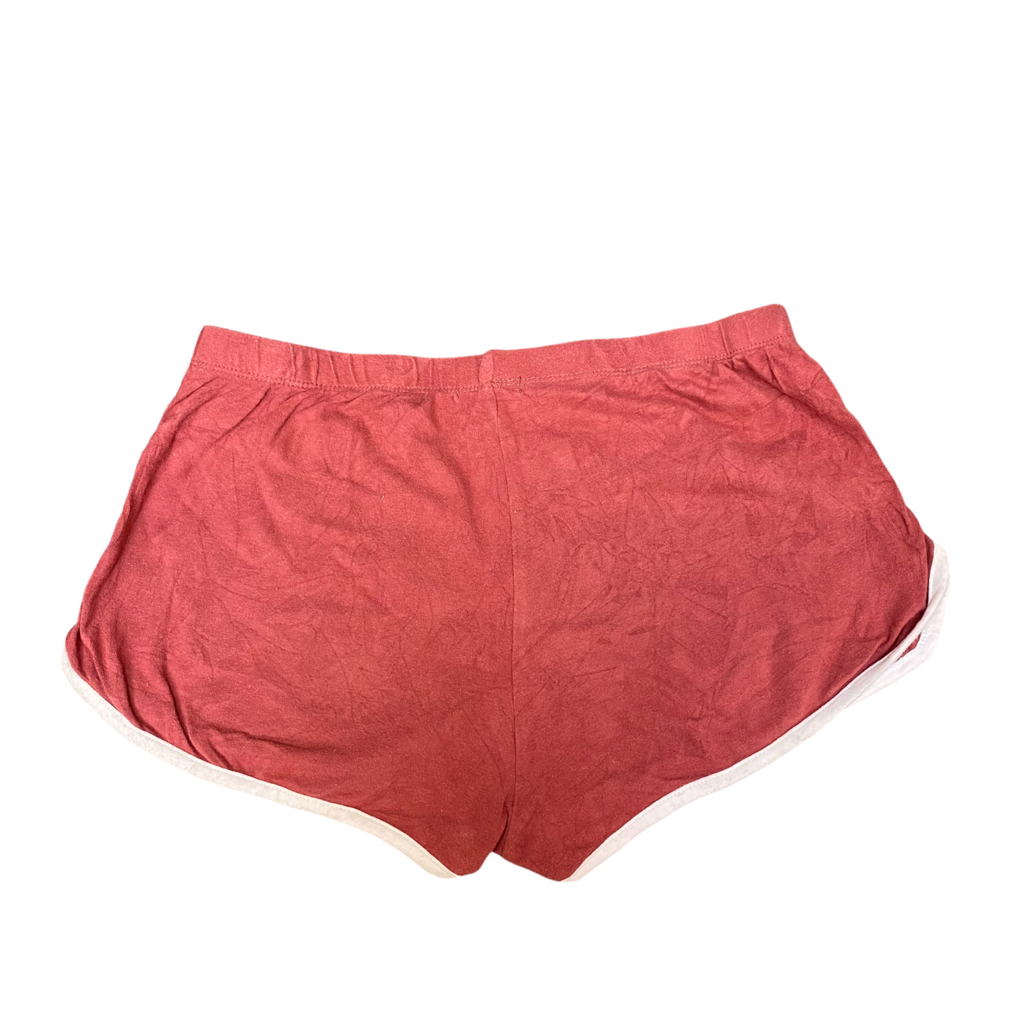 Running Sprinter Shorts Womens M Red Athletic Stretch Elastic Waist Dolphin Hem