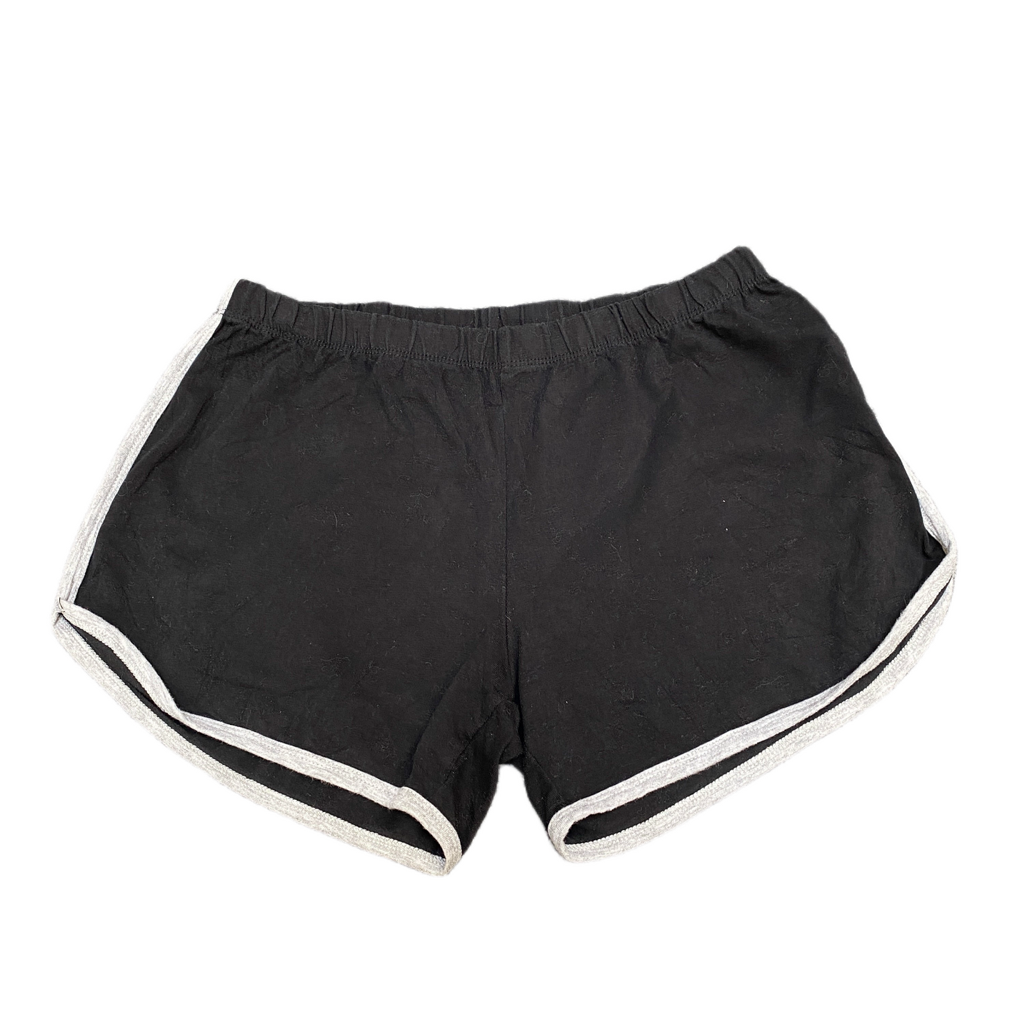Running Sprinter Shorts Women L 26" Waist Black Athletic Gym Workout Dolphin Hem