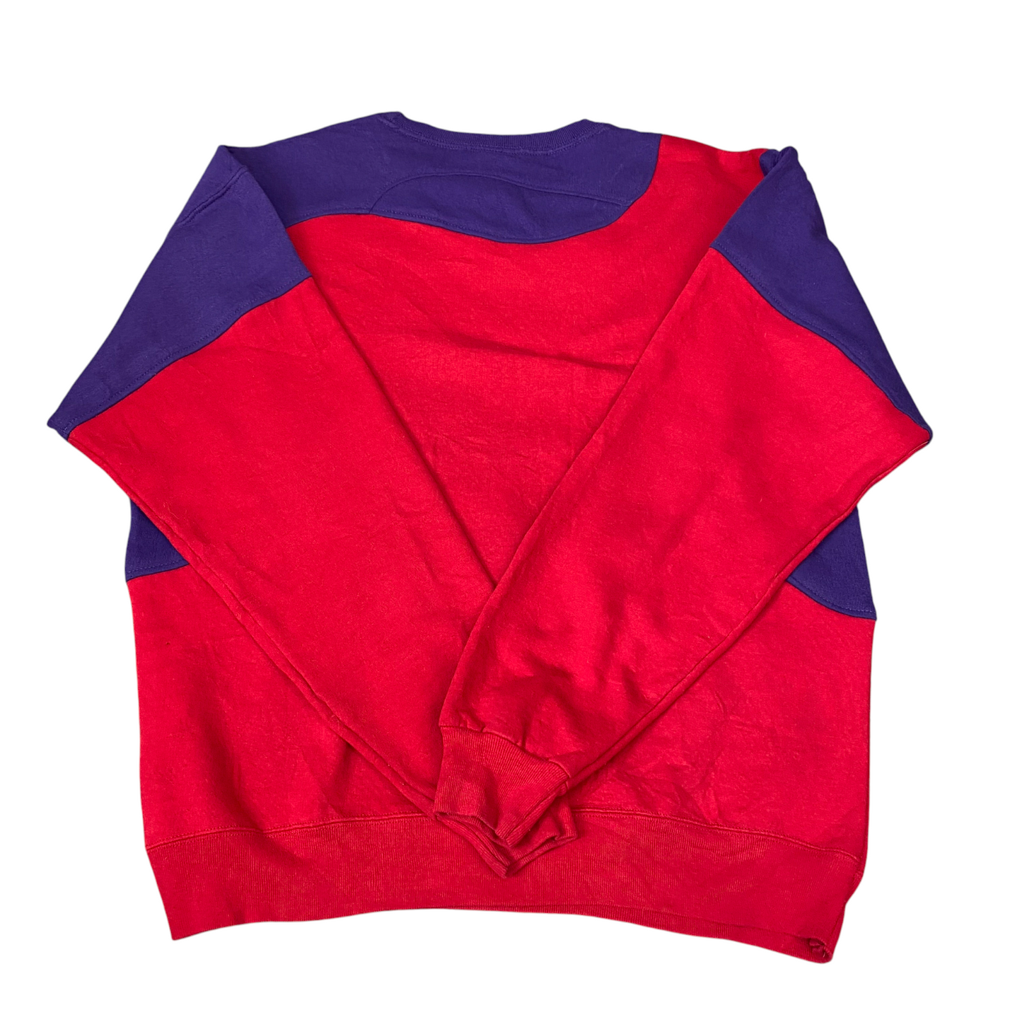 Nike Reworked Sweatshirt Mens M Red Purple Embroidered Spellout Logo Vintage Y2K