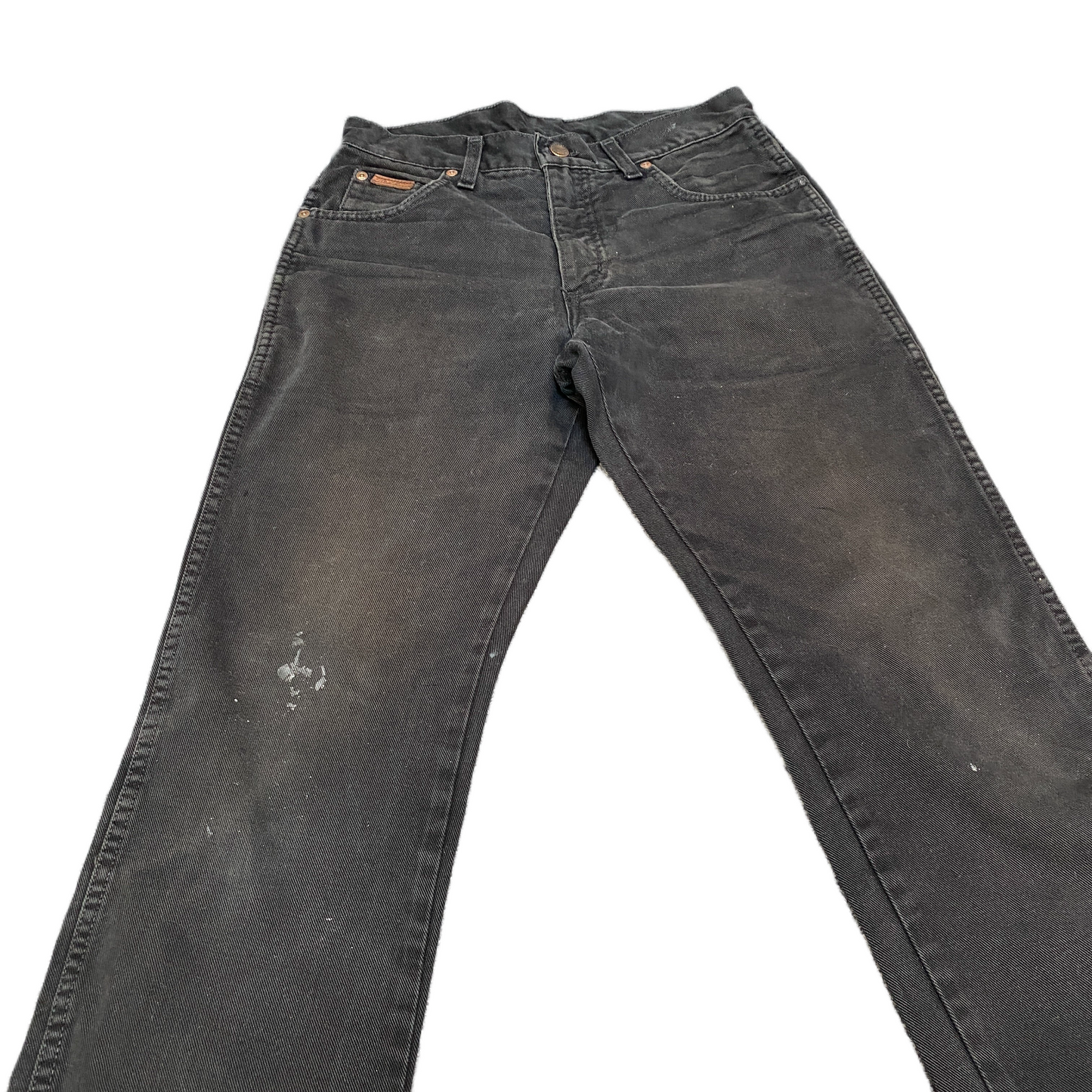 Wrangler Jeans Fits as Men 30" Waist Black Denim Mid Rise Americana Straight Leg