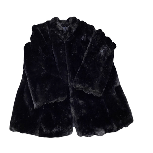 Zicoo Confezioni Di Lusso Faux Fur Jacket Womens L Black Soft Plush Long Sleeve