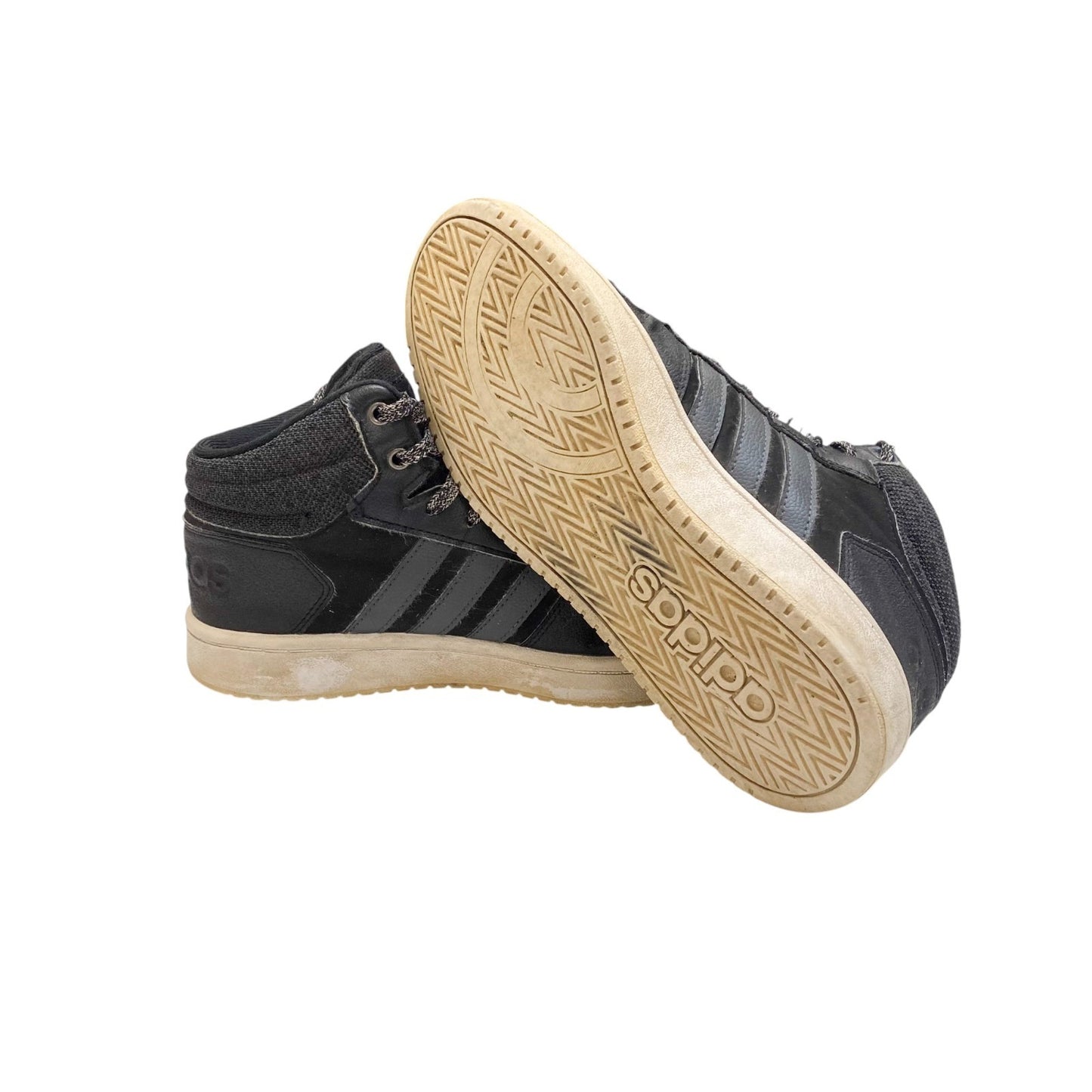 Adidas Hoops 2.0 Mid Basketball Sneakers UK 5.5 Black Synthetic Leather