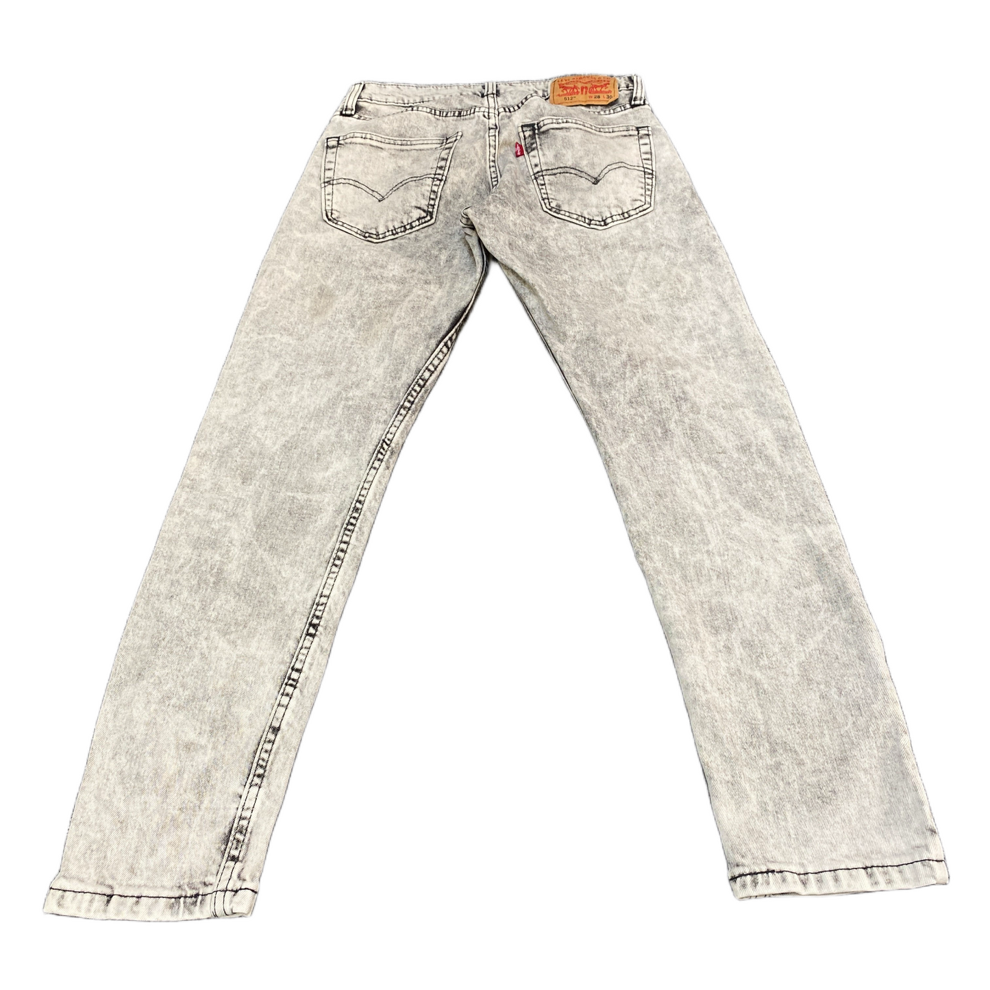 Levi's Jeans Fits as Womens 28" Waist Grey Stone Wash Relaxed Fit Skinny Leg