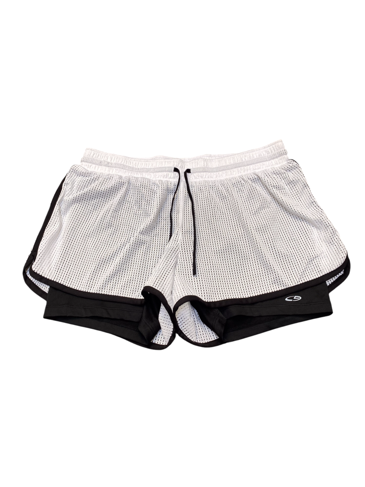 Cavaliers Shorts Large White Duo Dry Mesh Lined Elastic Waist Athletic
