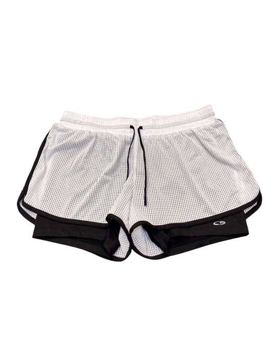 Cavaliers Shorts Large White Duo Dry Mesh Lined Elastic Waist Athletic