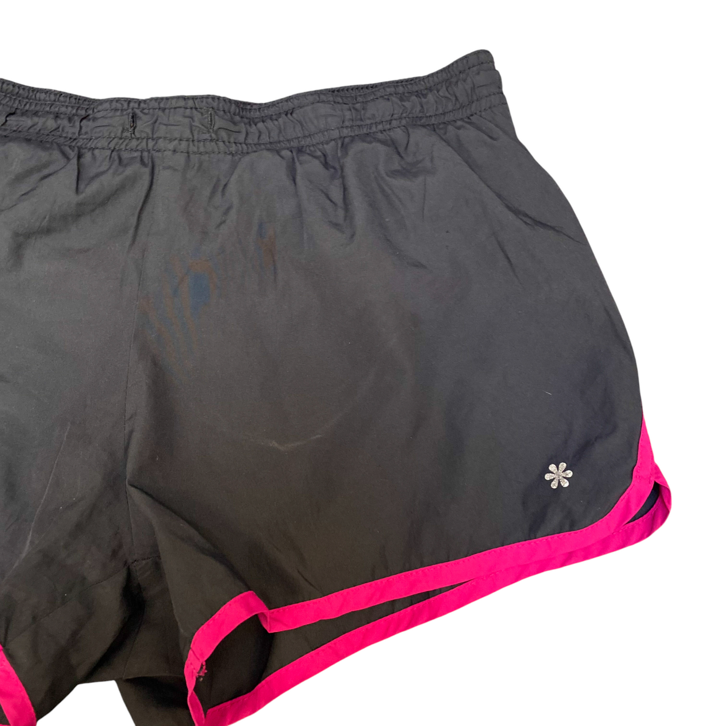 Running Sprinter Shorts Womens Medium Black Athletic Gym Training Dolphin Hem