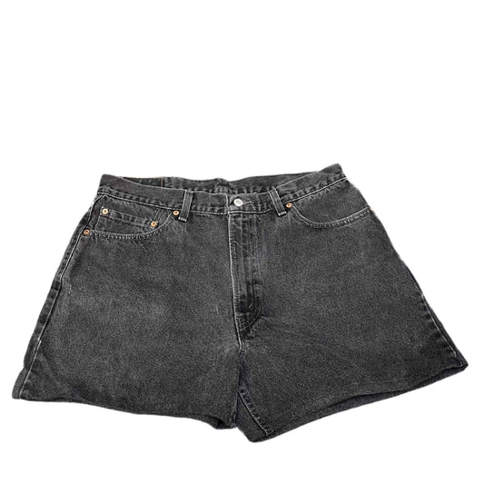 Levis 550 Jean Shorts Fits as Women XL 34" Waist Black Denim Relaxed Fit Red Tab