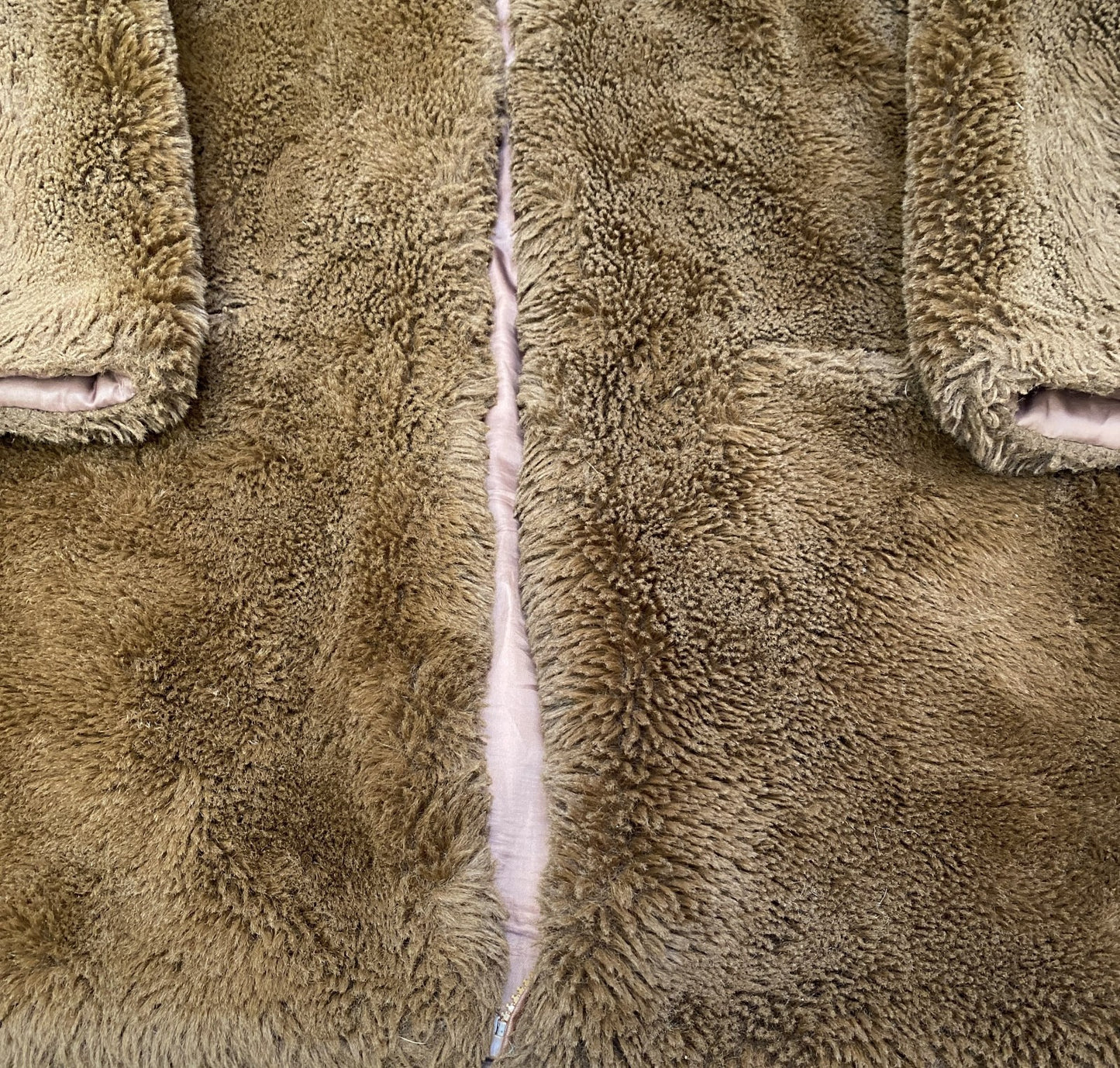 Emeraude Faux Fur Hooded Jacket Womens Large Brown Lined Long Sleeve Full Zipper