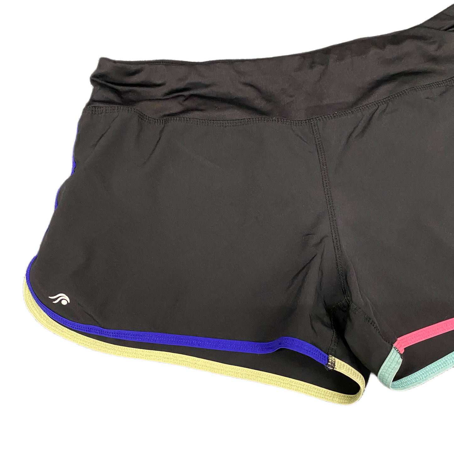 Athletic Shorts Womens 2XL 35" Waist Black Stretch Dolphin Hem Elastic Waist