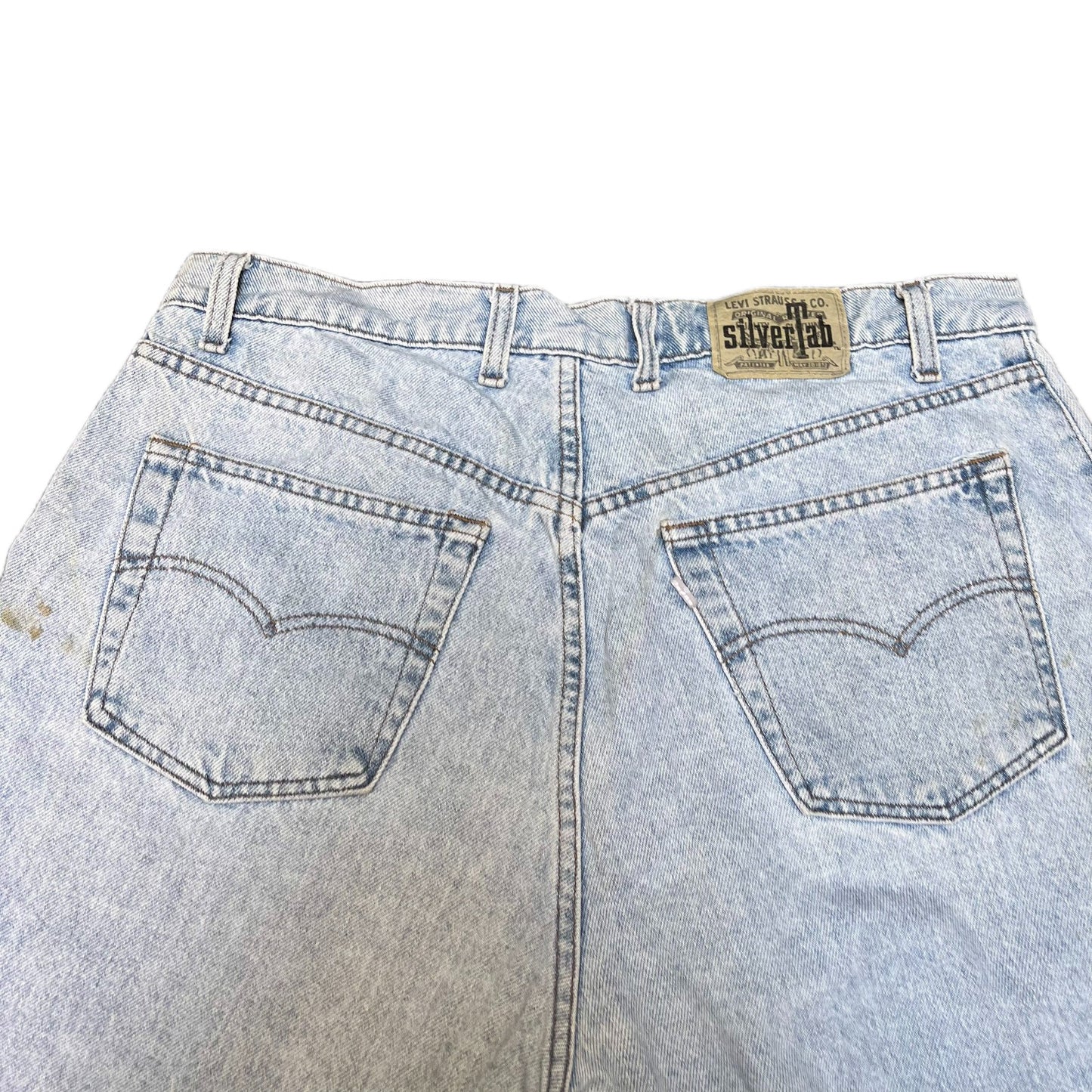 Vtg Levi's Cut Off Shorts Fits as Womens 2XL 36" Waist Blue Denim Silver Tab