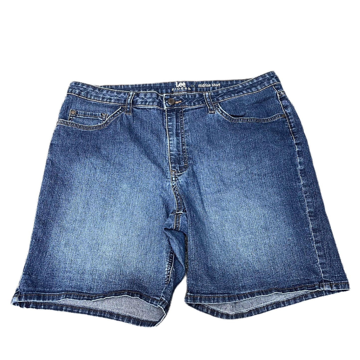 Lee Riders Jean Shorts Fits as Womens 2XL 37" Waist Blue Denim Mid Rise Faded