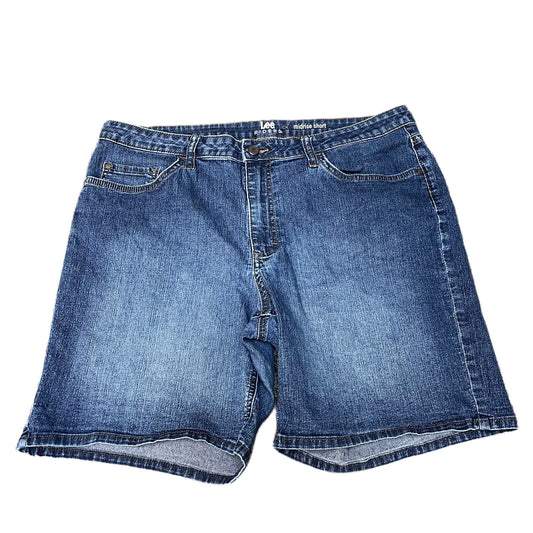 Lee Riders Jean Shorts Fits as Womens 2XL 37" Waist Blue Denim Mid Rise Faded