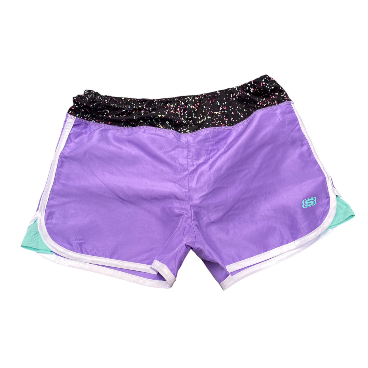 Skechers Running Shorts Womens 26W Purple Pink Athletic Elastic Waist Lined K2