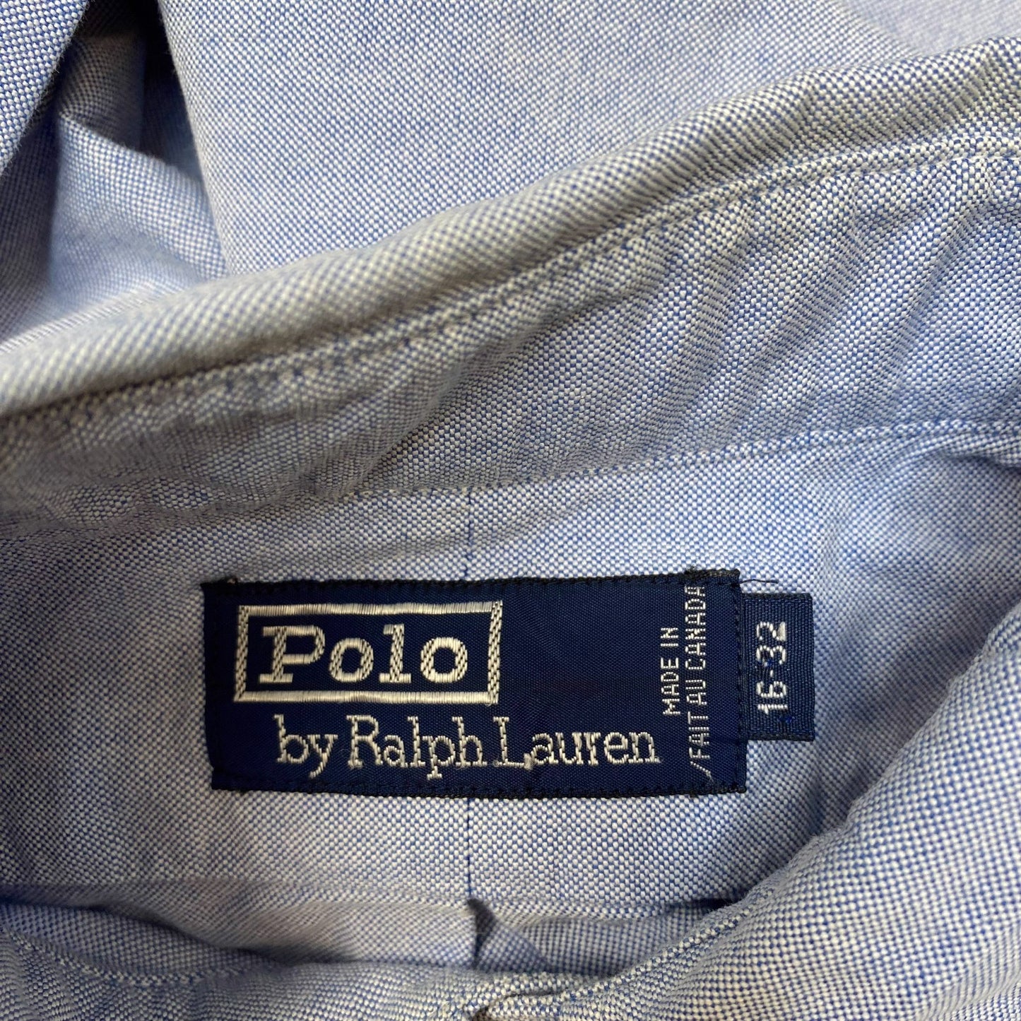 Polo Ralph Lauren Formal Shirt Mens L Blue Long Sleeve Brown Pony Button Down