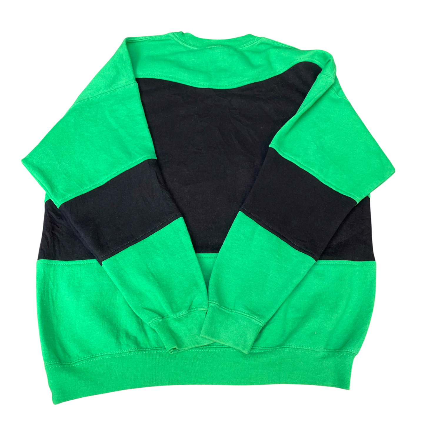Nike Reworked Sweatshirt Men M Green Black Embroidered Spellout Logo Vintage Y2K