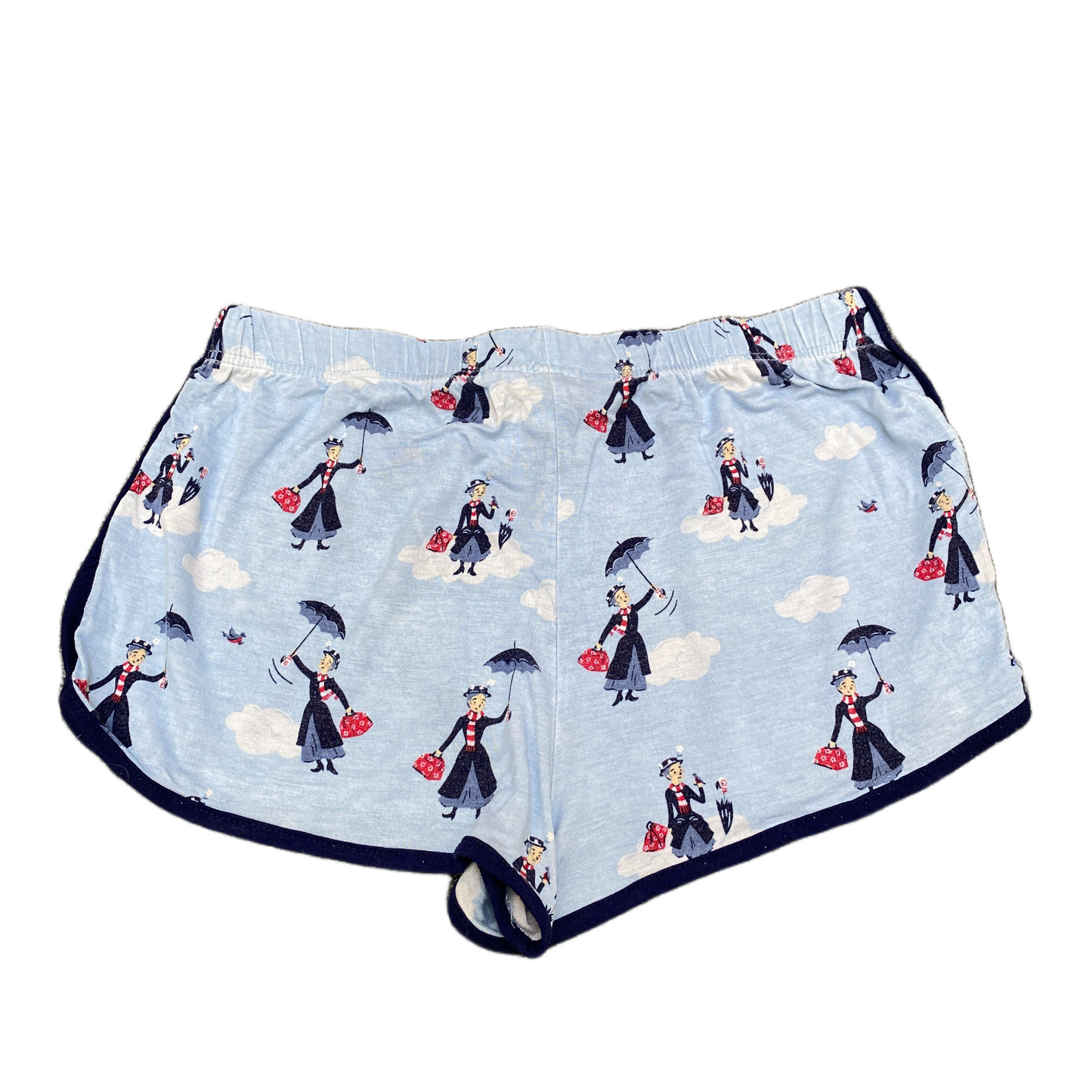 Running Sprinter Shorts Womens XS 28" Waist Multi Mary Poppins Print Dolphin Hem